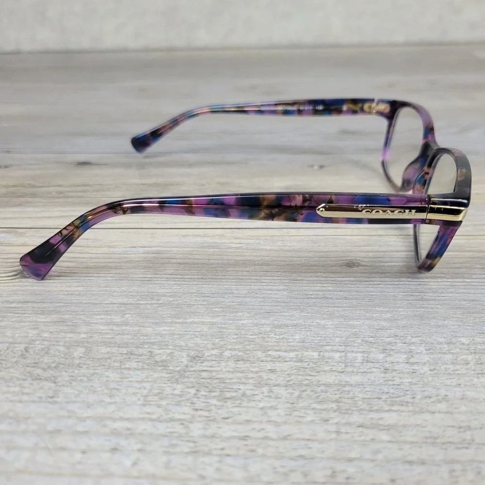 Coach Eyeglass Frames HC 6065 5288 Confetti‎ Purple Women 51-17-135 Rectangular
